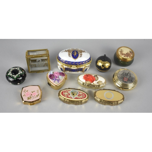 209 - A Collection of Various Pill Boxes to include Cloisonne Examples, Ceramic Etc together with a Glass ... 