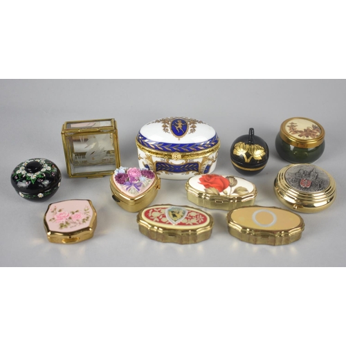 209 - A Collection of Various Pill Boxes to include Cloisonne Examples, Ceramic Etc together with a Glass ... 