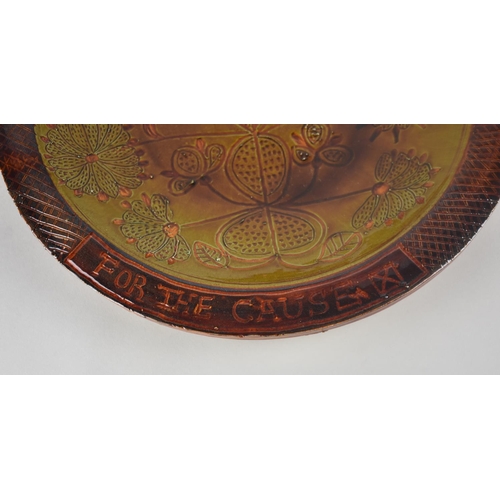 282 - A Large Studio Pottery Glazed Charger with Incised Floral Motif and Inscribed 