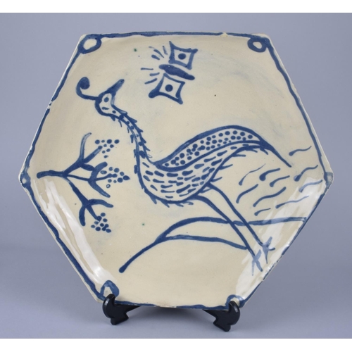 286 - A Studio Pottery Plate Decorated with Peacock, Signed Shoebridge (Mon) C.L, 36cm Wide