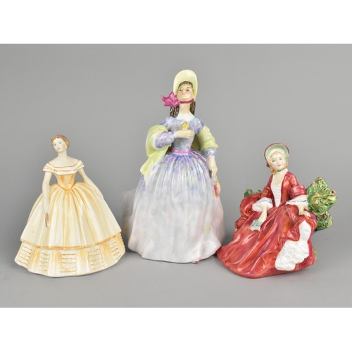 289 - Two Royal Doulton Figures, Lydia Hn1908 and Clare HN2793 Together with a Coalport Example