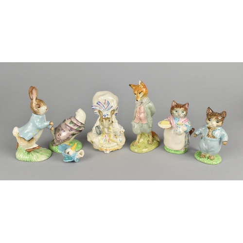 290 - Six Various Beatrix Potter Figures by Beswick and Royal Albert (Some Condition Issues)