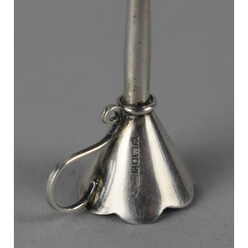 301 - A Small Silver and Glass Scent Bottle Together with Funnel, 4cm and 3cm High Together with a Silver ... 