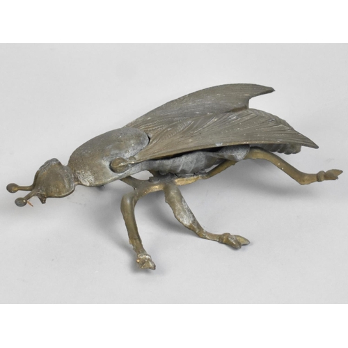 31 - A Novelty Brass Box in the Form of a Fly, 18cms Long