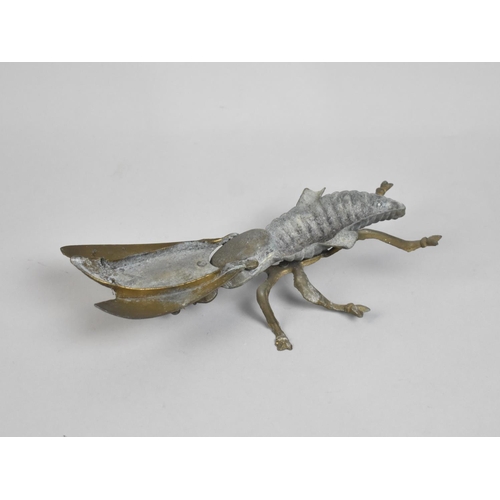 31 - A Novelty Brass Box in the Form of a Fly, 18cms Long