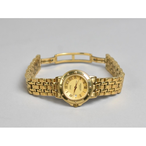 312 - A Raymond Weil Ladies Gold Plated 'Tango' Wrist Watch, Gold Coloured Textured Face with Romans Numer... 