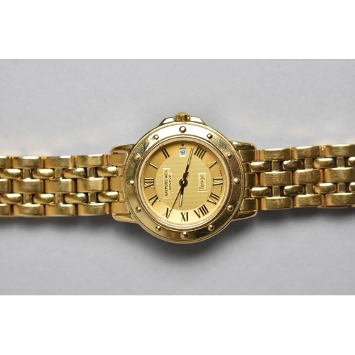 312 - A Raymond Weil Ladies Gold Plated 'Tango' Wrist Watch, Gold Coloured Textured Face with Romans Numer... 