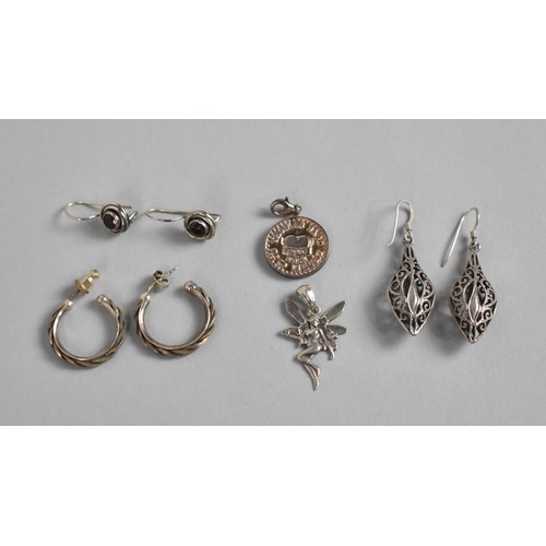 320 - A Collection of Silver Jewellery to include Boxed Thomas Sabo Charm, Earrings, Fairy Pendant Etc