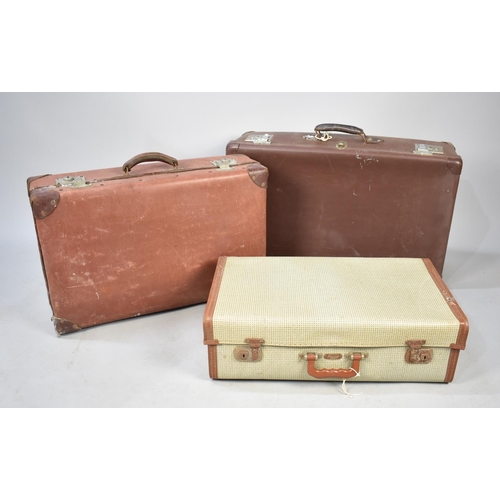 331 - Three Various Vintage Travelling Suitcases, Largest 75cms Wide