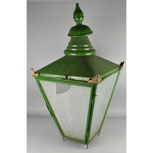 346 - A Large Victorian Style Lantern, Glass Cracked