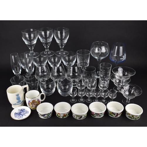 354 - A Collection of Various Glassware together with a Set of Six Portmeirion Botanic Garden Ramekins, Ta... 