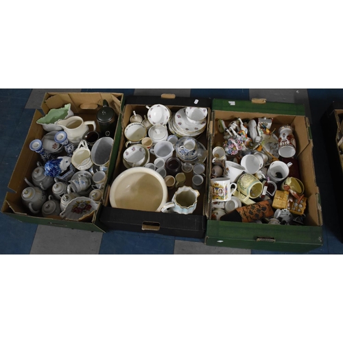 360 - Three Boxes of Various Ceramics to comprise Teawares, Candlestick Etc