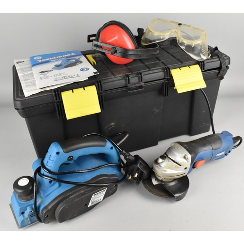 371 - A Toolbox Containing a Silverline Planer and a Draper Sander