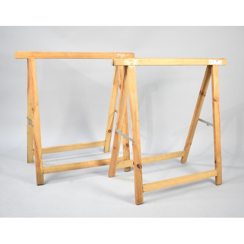 381 - A Pair of Wooden Trestles