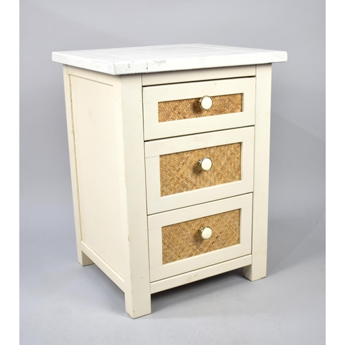 387 - A Three Drawer Bedside Cabinet