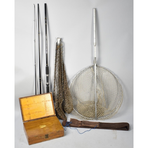 392 - A Collection of Various Angling Equipment to comprising Fishing Rods, Nest and a Predator Tackle Box