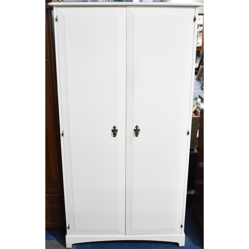 398 - A Cream Painted Wardrobe, 91.5x56x182cms High