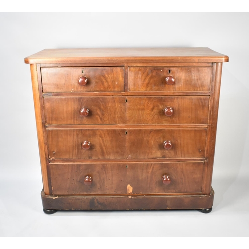 400 - A Late 19th Century Mahogany Chest of Drawers, Two Short and three Long Drawers, 120cms by 52cms by ... 