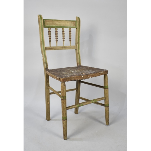 403 - A 19th Century Regency Painted Rush Seated Chair (Wormed)