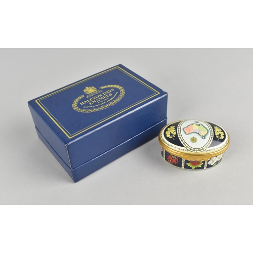 42 - A Halcyon Days Enamel Box, Bicentenary of Australia with Box and Certificate of Authenticity