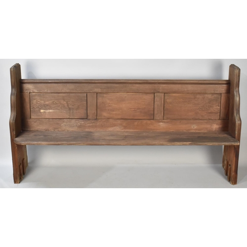 420 - A Late Victorian/Edwardian Oak Chapel Pew, 192cms Wide