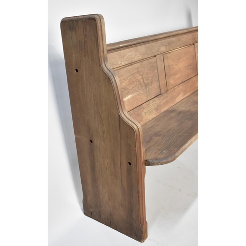 420 - A Late Victorian/Edwardian Oak Chapel Pew, 192cms Wide