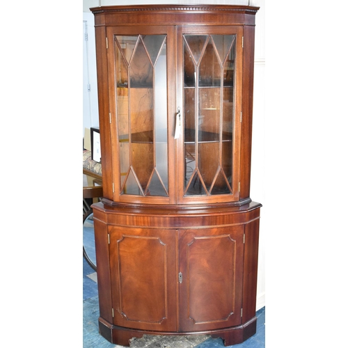 428 - A Mahogany Bow Fronted Display Cabinet, 90cms Wide