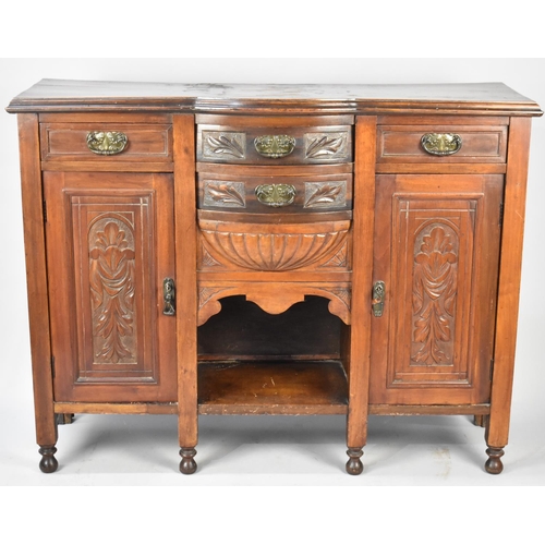 429 - A Late Victorian/Edwardian Mahogany Sideboard with Carved Panels having Central Bottom Open Store Su... 