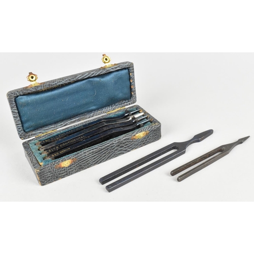 43 - A Cased Set of Tuning Forks together with Two Unboxed Examples