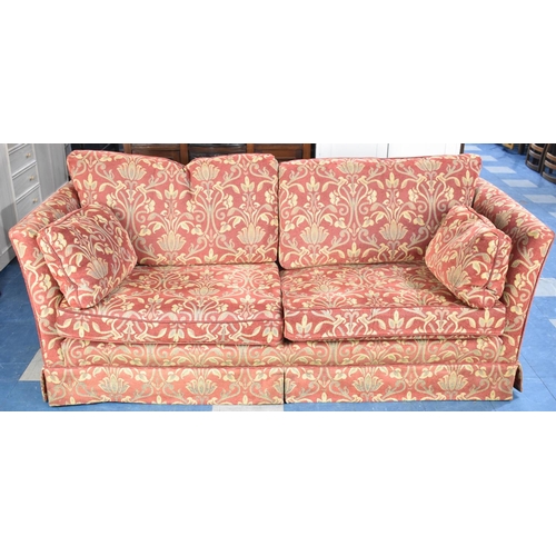 433 - A Three Seater Upholstered Settee, 206cms Wide