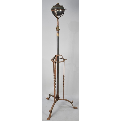 439 - A Wrought Metal Telescopic Oil Lamp Stand (AF)