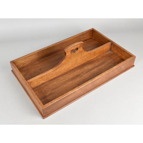 5 - A Mahogany Rectangular Two Division Cutlery Tray, 41cms Wide and 26cms Deep