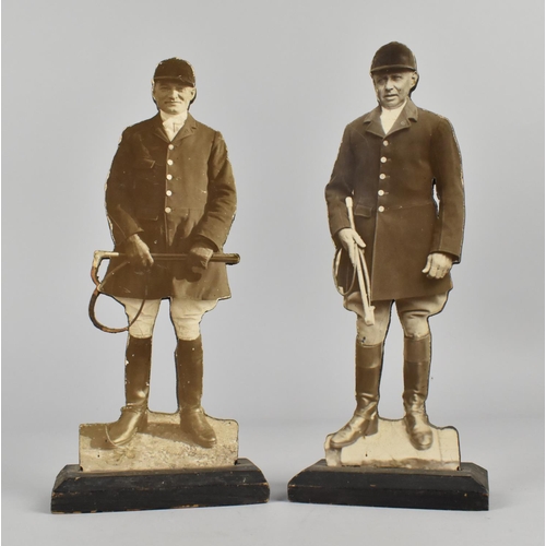 50 - A Pair of Early 20th Century Fret Portraits of Huntsmen, 22cm High