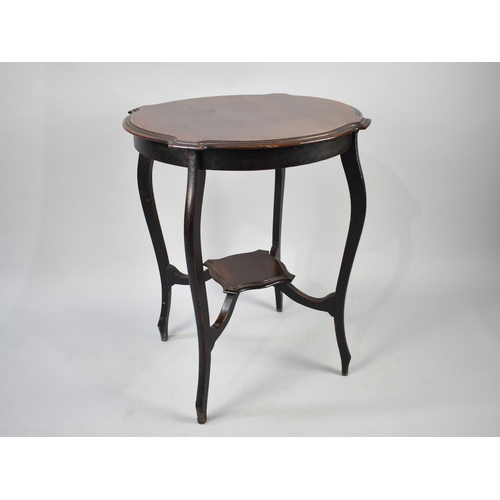 53 - An Early 20th Century Mahogany Occasional Table, Shaped Top to Stretcher Shelf, 75cms High