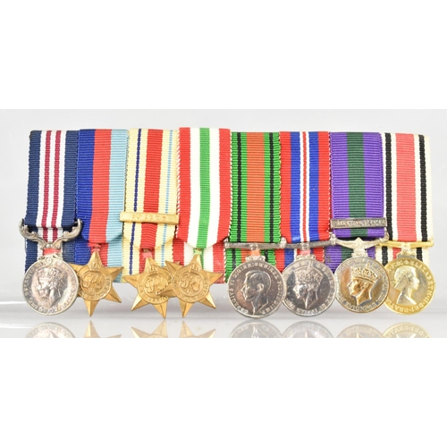 64 - A WWII Miniature Medal Bar Attributed to Private James Barker, The Duke of Wellington Regiment Hand ... 