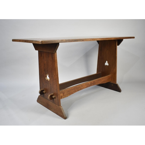 68 - An Oak Refectory Style Side Table, 136x56x71cms High