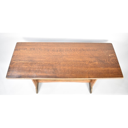 68 - An Oak Refectory Style Side Table, 136x56x71cms High