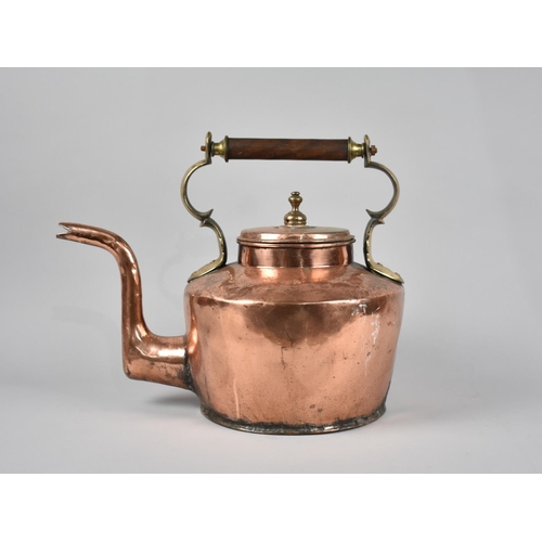 75 - A Large Victorian Copper Kettle, 52cms High