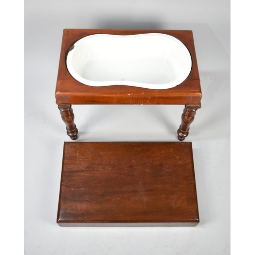 81 - A 19th Century Mahogany Bidet, 59x43cms High