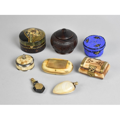 86 - A Collection of Various Souvenir and Other Items to comprise African and Lidded Trinket Boxes, Snuff... 