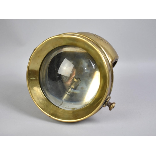 10 - An Early 20th Century Brass Cased Motorcycle Headlamp by Nirona, 15cms Diameter