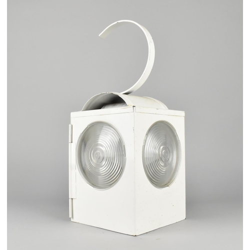 108 - A Late 20th Century White Painted Road Lamp by Dorman, 35cms High