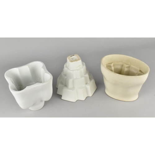 119 - A Collection of Three Victorian/Edwardian White Glazed Jelly Moulds