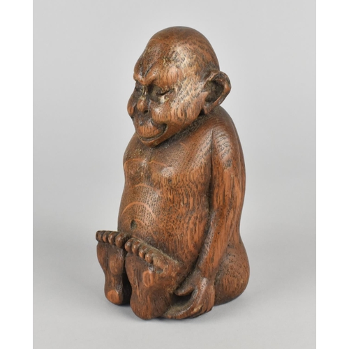 121 - A Carved Wooden Billiken Good Luck Figure, Probably Originating from the United States in Early 1900... 