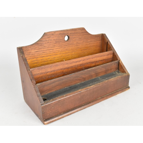 122 - An Edwardian Desktop Pen Rest and Stationery Store, 24cms Wide