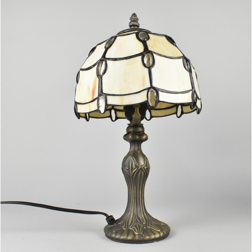 138 - A Modern Metal Based Tiffany Style Table Lamp, 37cms High