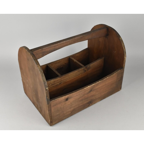 149 - A 20th Century Pine Carpenters or Blacksmiths Nail and Shoe Carrier, 35.5cms Wide