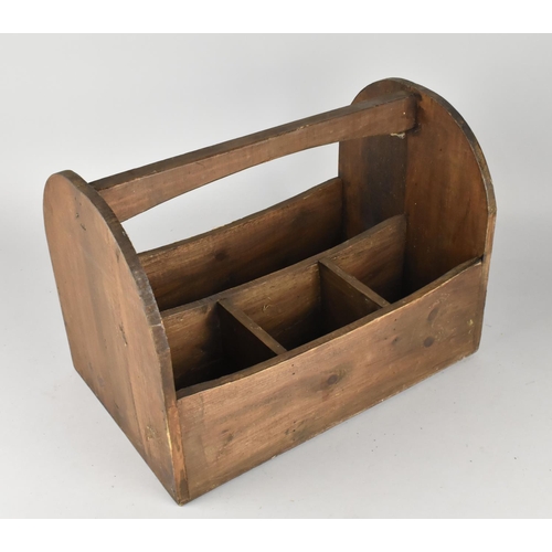 149 - A 20th Century Pine Carpenters or Blacksmiths Nail and Shoe Carrier, 35.5cms Wide