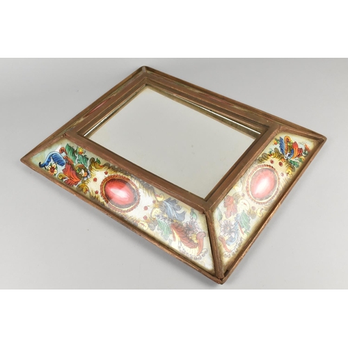 158 - A Decorated Rectangular Wall Mirror, Probably Italian, 40x32cms