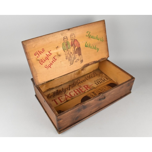 16 - A Vintage Wooden Advertising Whisky Box for Teachers Highland Cream, The Whisky of The Good Old Days... 